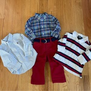 Polo Ralph Lauren 9month button down rugby pants bundle